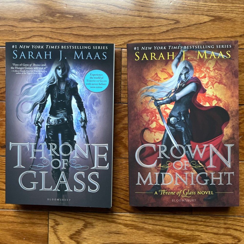 SJM Throne of Glass and Crown of Midnight out of print covers